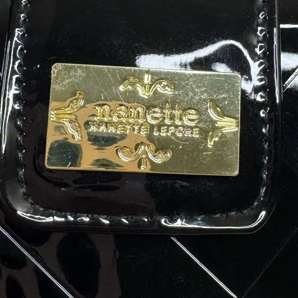 Nanette Nanette Lepore Black Patent Wallet Gold Hardware NWOT